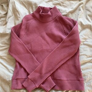 pink north face mock neck thermal